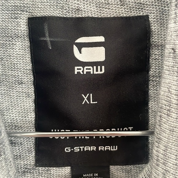 G-Star Raw Shawl Collar Sweatshirt Heather Grey size XL - Picture 3 of 4